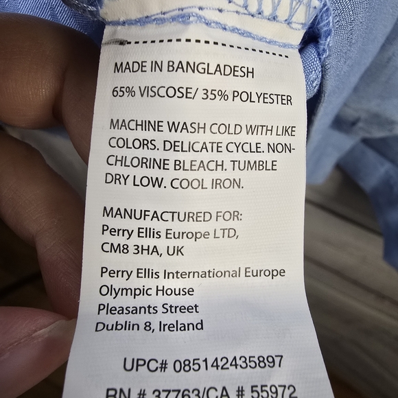 NWT Cubavera Blue Floral Mens Size XL Shortsleeve Button-down Shirt - Picture 7 of 7